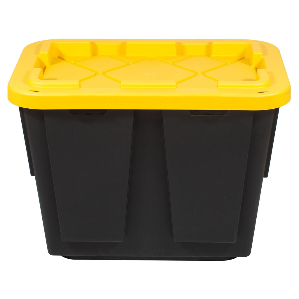 12-Gallon Black/Yellow Pack Of 4 Storage Totes M994