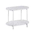 End Table with Wooden Shelf Metal Frame M591691
