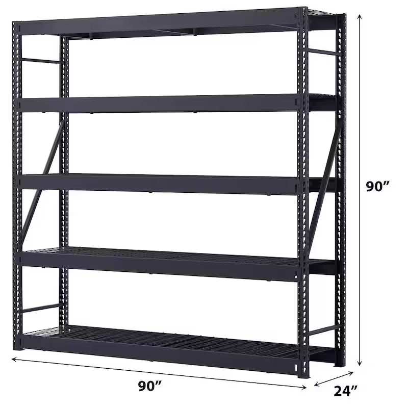 5-Tier Steel Garage Storage Shelving Unit in Black A249386
