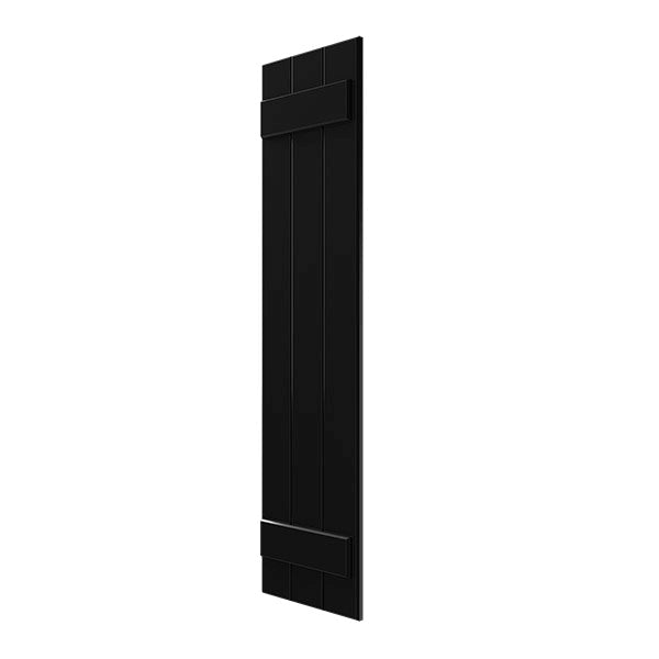 Black Composite Board-n-Batten Shutters (Per Pair) R24415