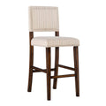 Ivory/Brown Linen Bar Stool U4118