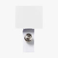 White Square Name Badge Holder Clip with Vinyl Strap W36649