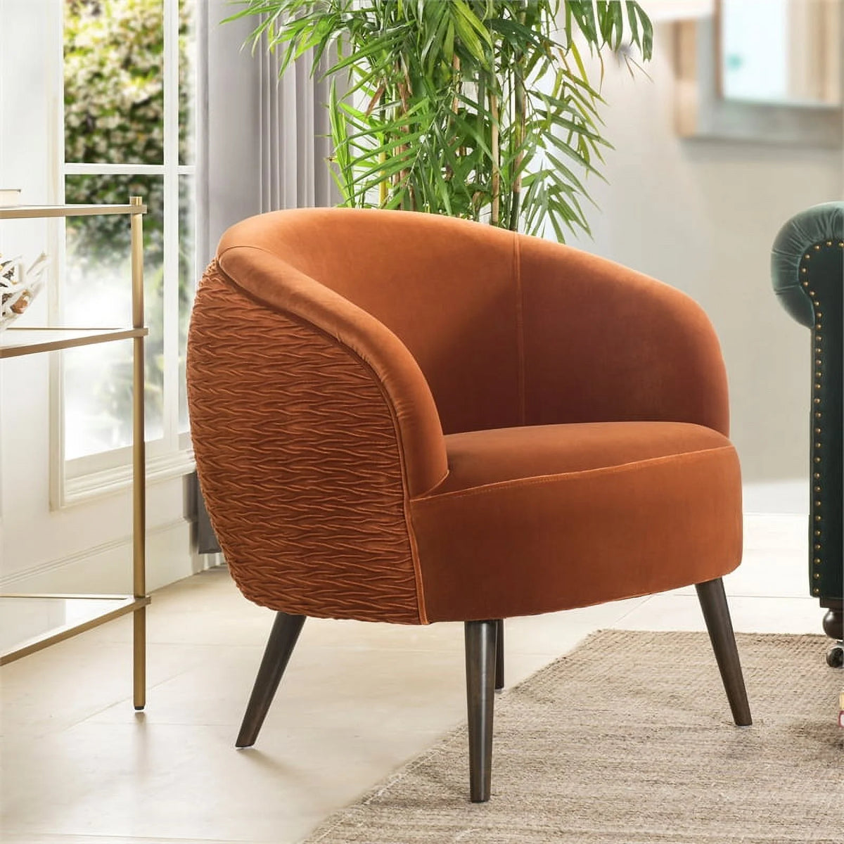 Burnt Orange Barrel Chair Set A13268
