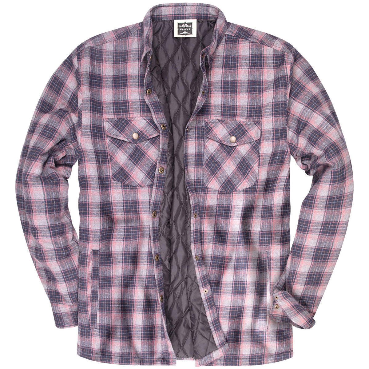 Men's Sherpa-Lined Flannel Button-Up Jacket P6051