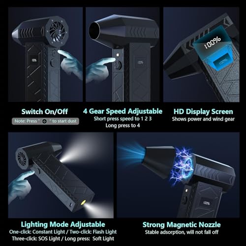 10000mAh 180000RPM Cordless Rechargeable Compressed Air Duster S54659