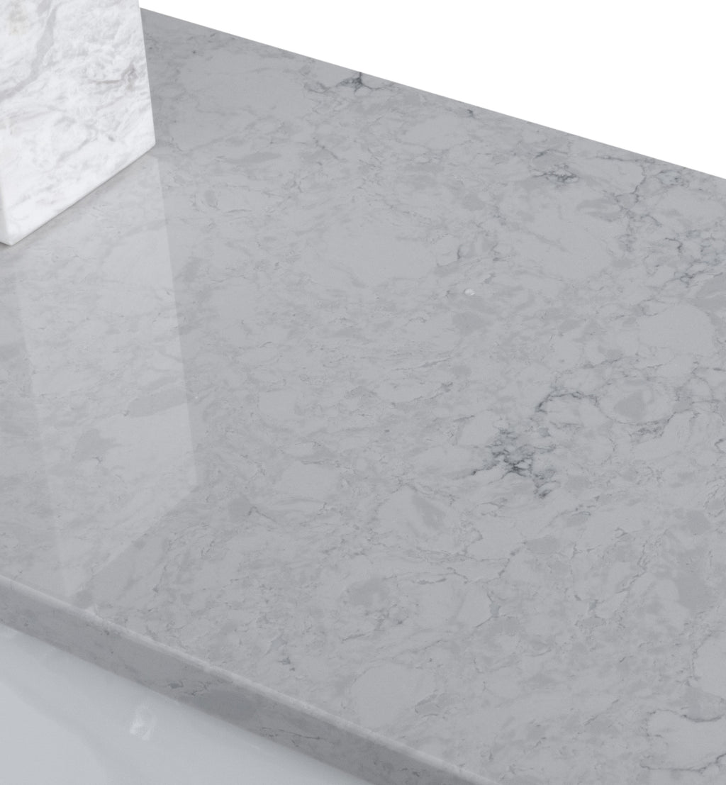 37in Grey Engineered Stone Vanity Top with Ceramic Sink P721