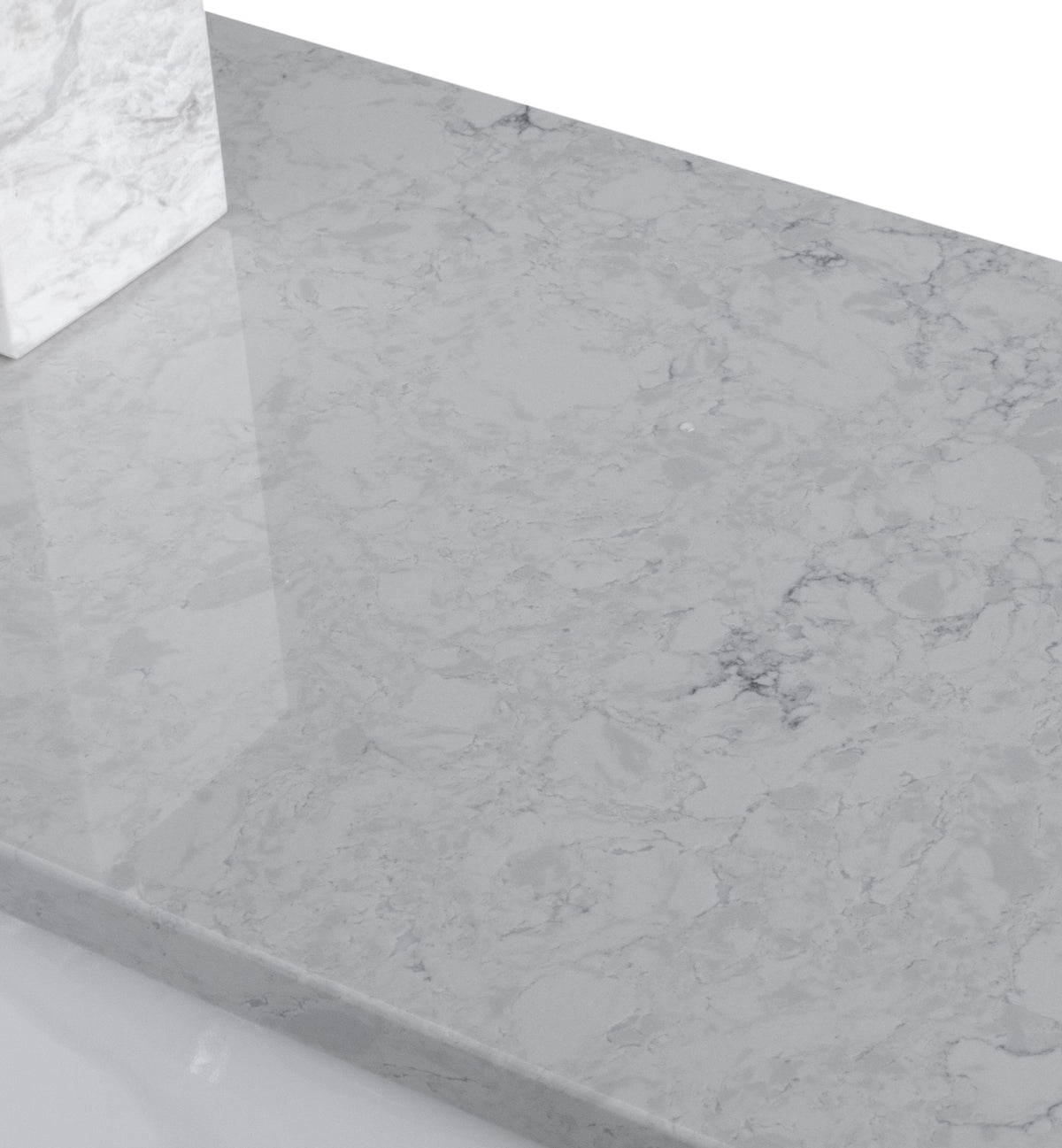 37in Grey Engineered Stone Vanity Top with Ceramic Sink P721