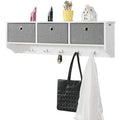 Wall Coat Rack with 3 Baskets 5 Hooks T68314