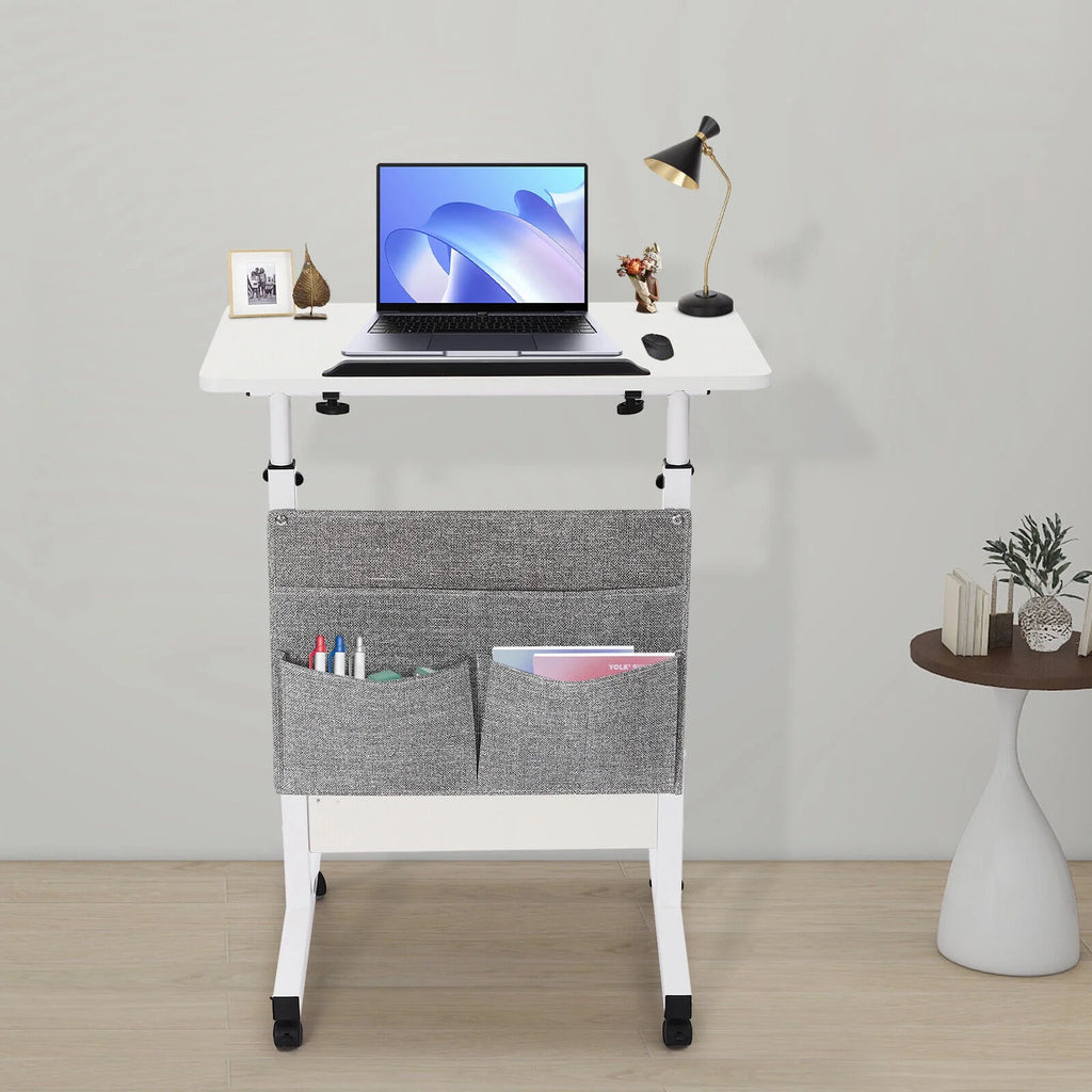 Adjustable Rolling Laptop Desk with Storage O8863