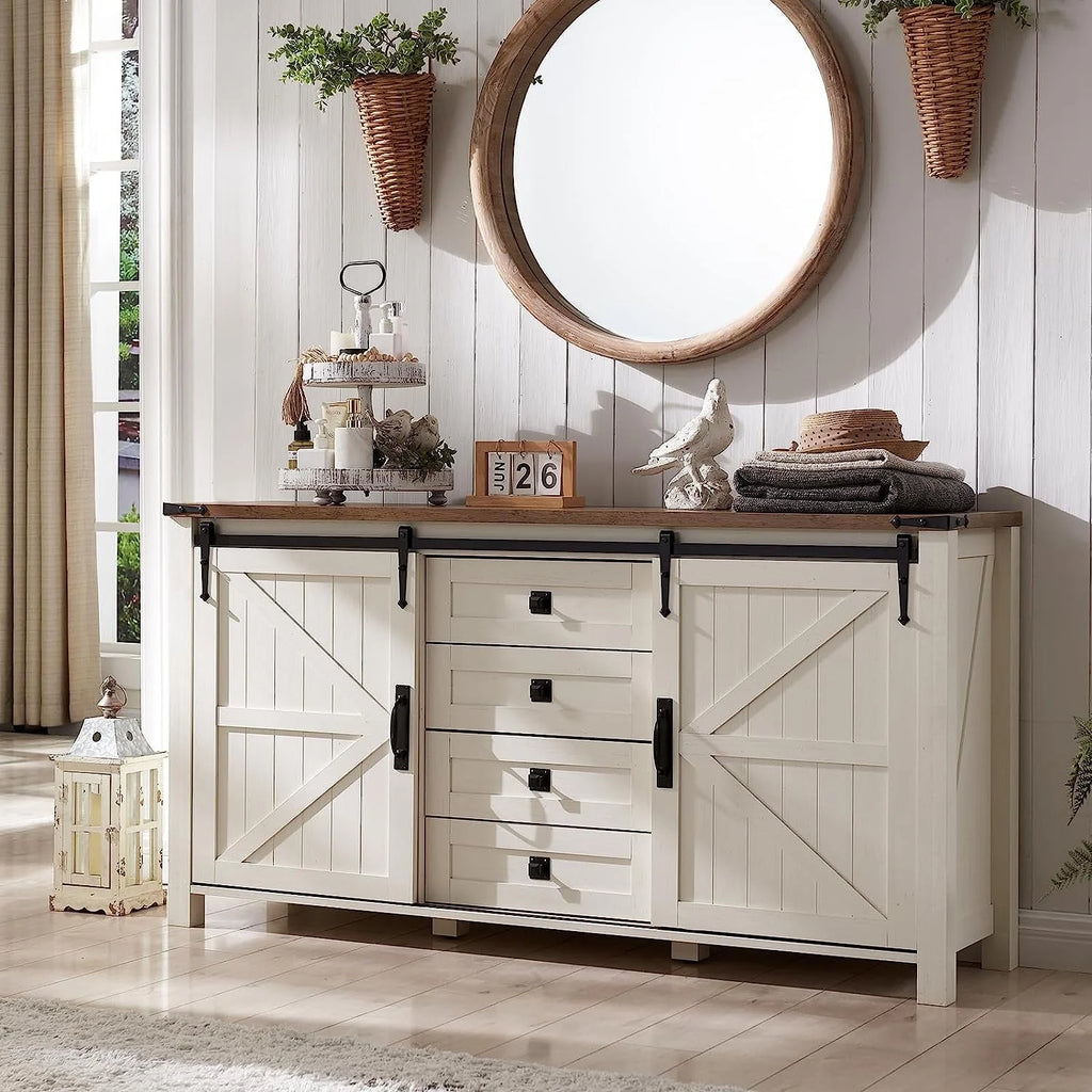 4 Drawer Light Rustic Oak Wood Dresser G8583