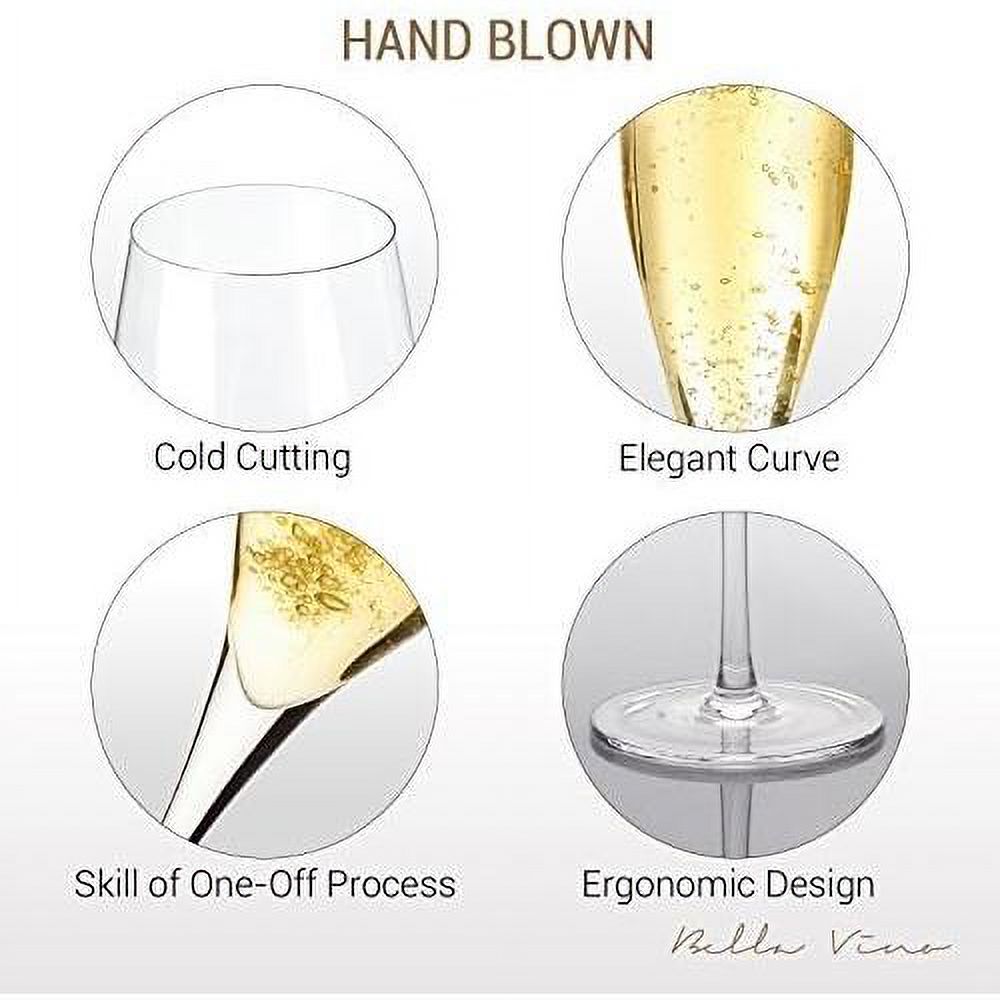 Hand Blown Crystal Champagne Flutes Set Of 2 J5727