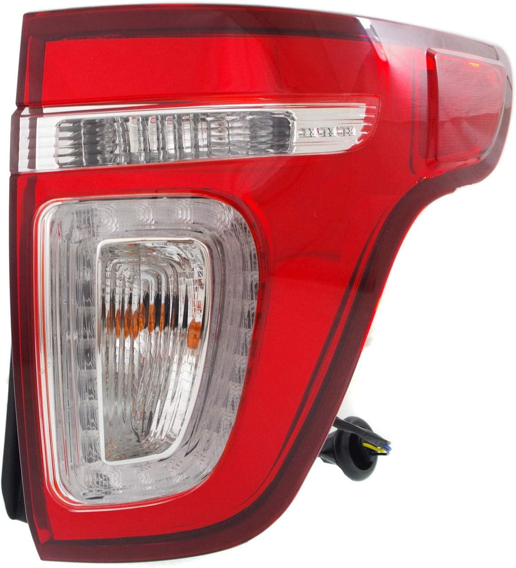 Tail Light Assembly for 2011-2015 Ford Explorer, Clear and Red Lens, Passenger Side O4133