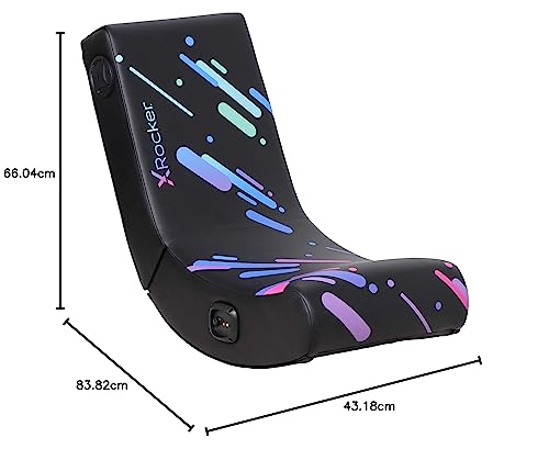 Foldable Video Gaming Floor Rocker Chair with Built-in Audio Speakers A56284