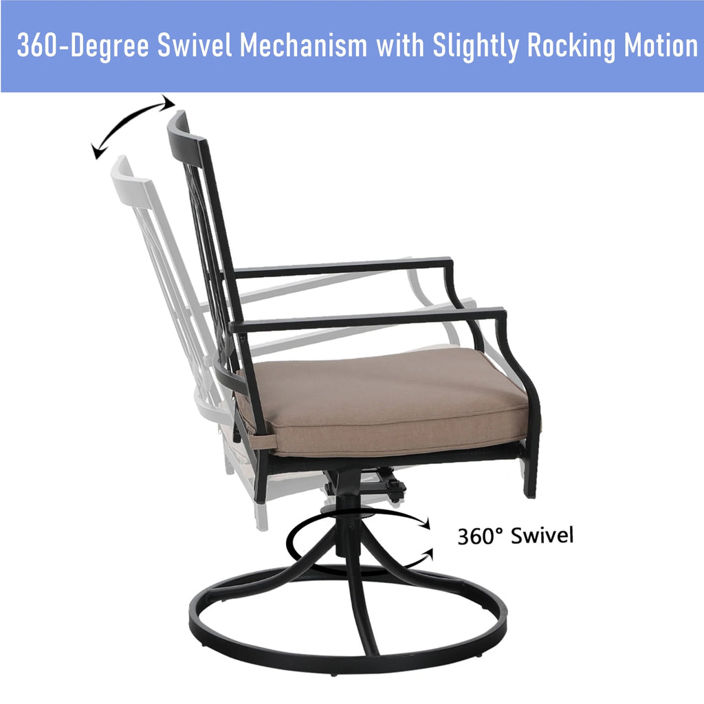 5-Piece Outdoor Patio Dining Set with Steel Frame V250801