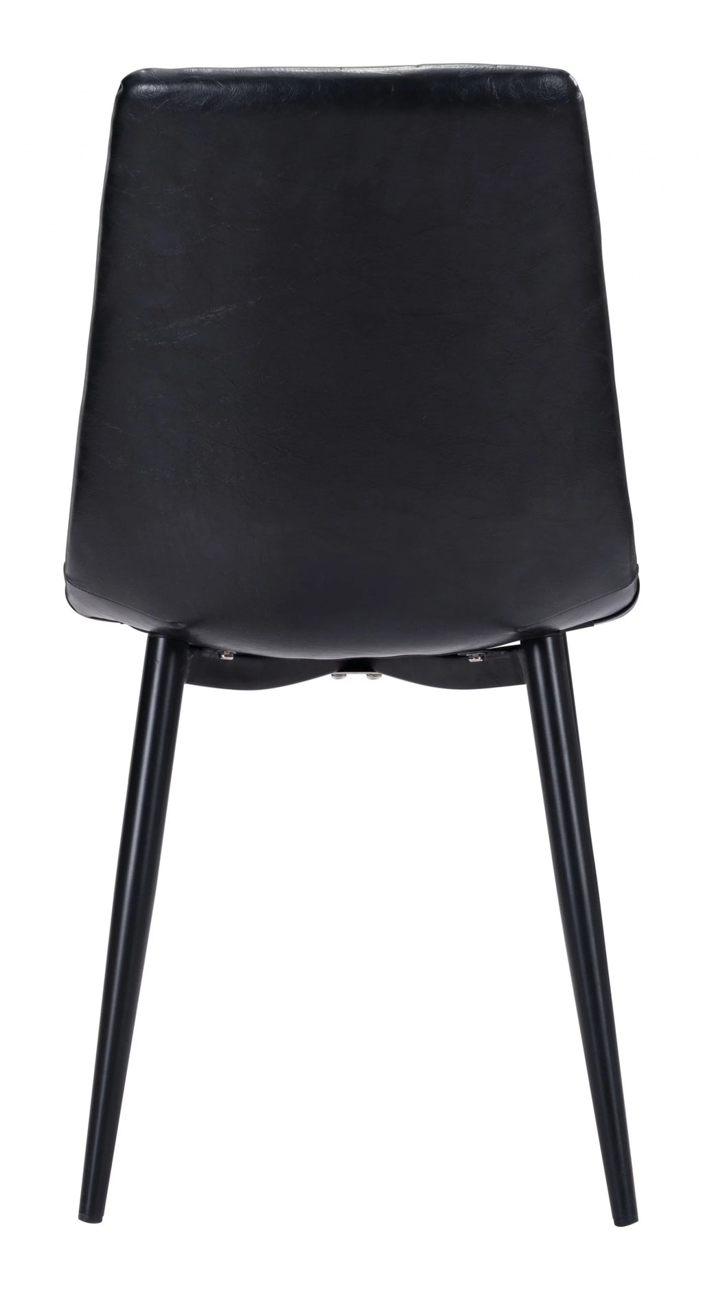 Faux Leather Channel Scoop Dining Chairs, Vintage Black - Set of 2 W18147