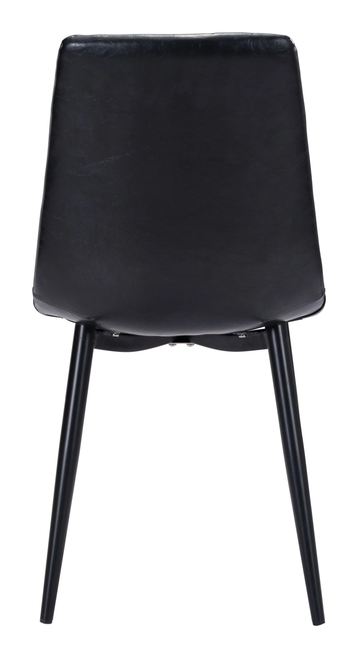 Faux Leather Channel Scoop Dining Chairs, Vintage Black - Set of 2 W18147