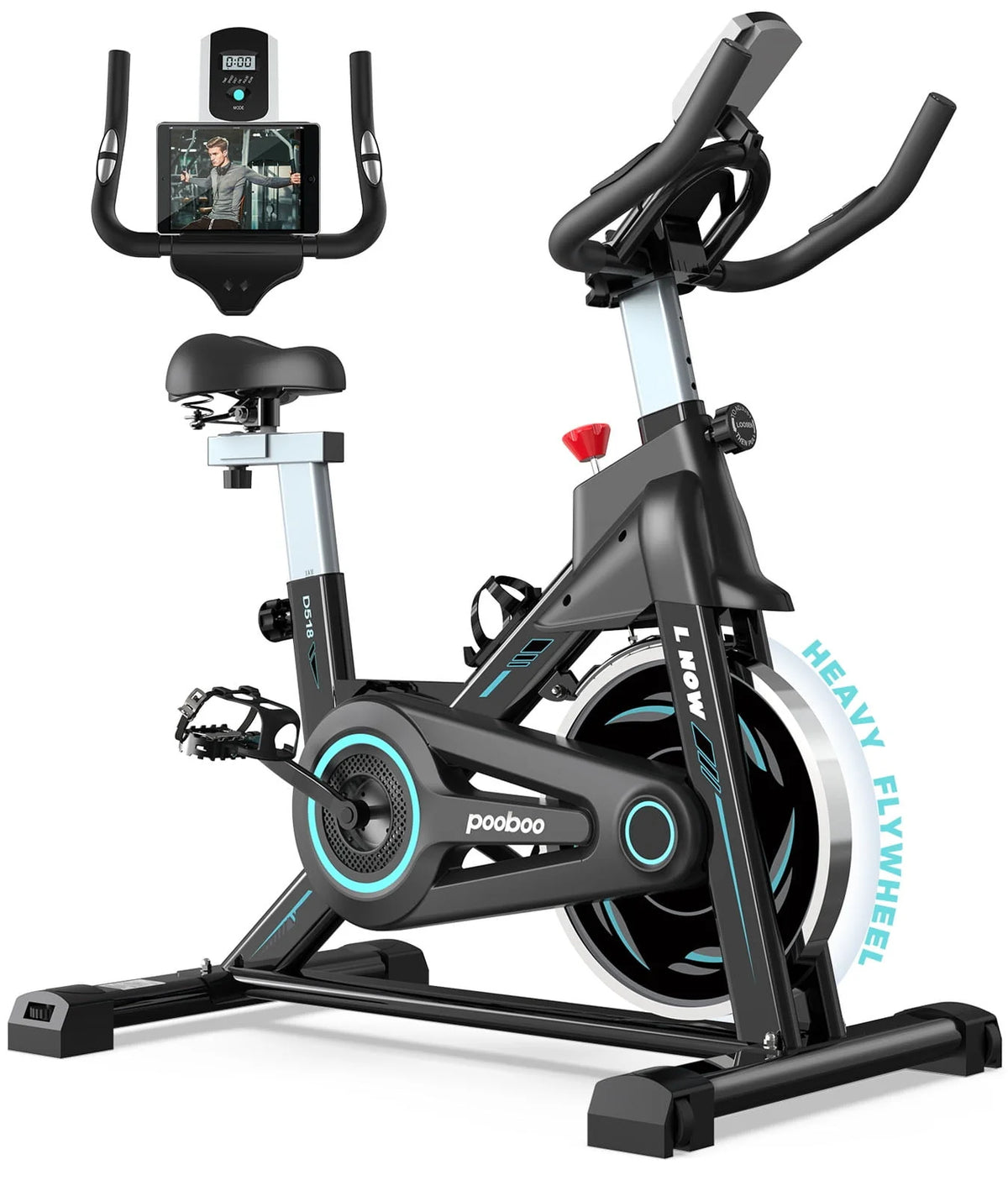 Magnetic Stationary Exercise Bike Blue S7960