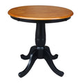 30x22 Round Table in Black and Soft Cherry V5361