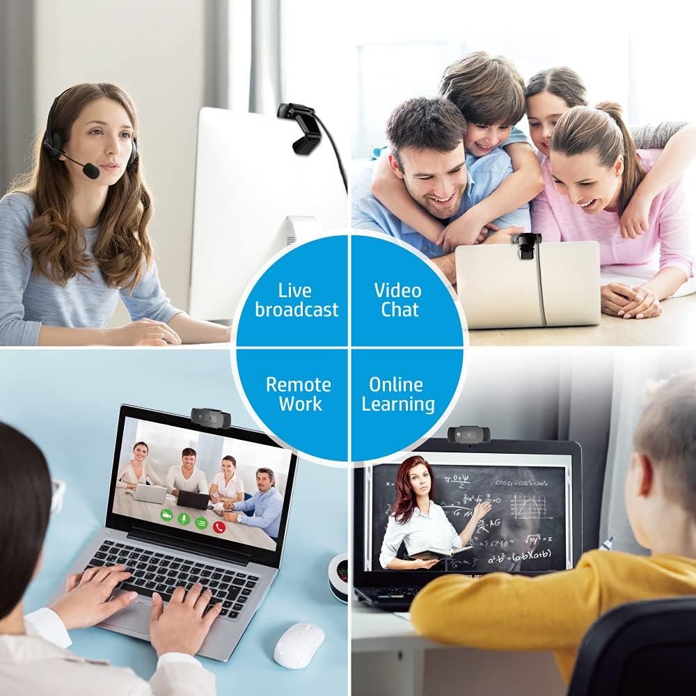 720P HD Webcam with Built-in Microphone D722883