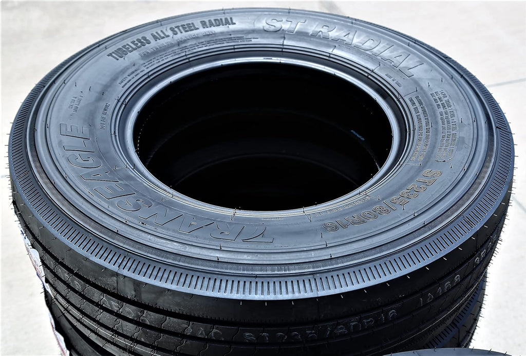 Set of 2 ST235/80R16 All Steel Trailer Radial Tires, 14-Ply, Load Range G X86863