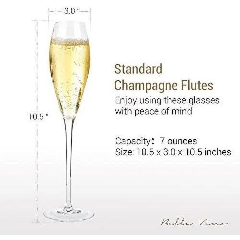 Hand Blown Crystal Champagne Flutes Set Of 2 J5727