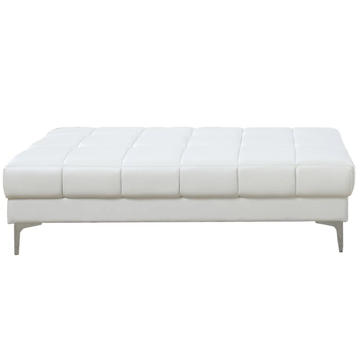 White Bonded Leather Cocktail Ottoman G887834
