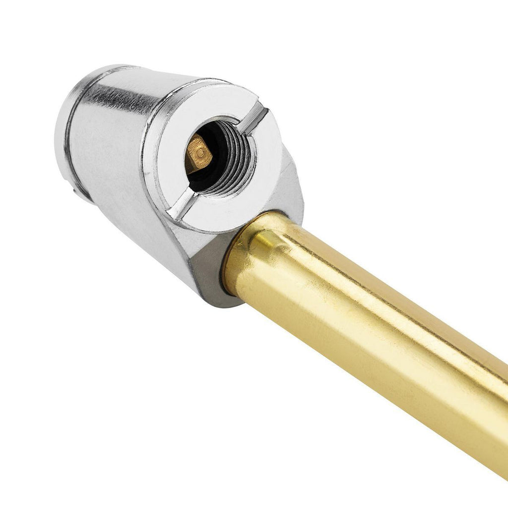 Dual-Head Angle Chuck Inflator with Inline Gauge J425