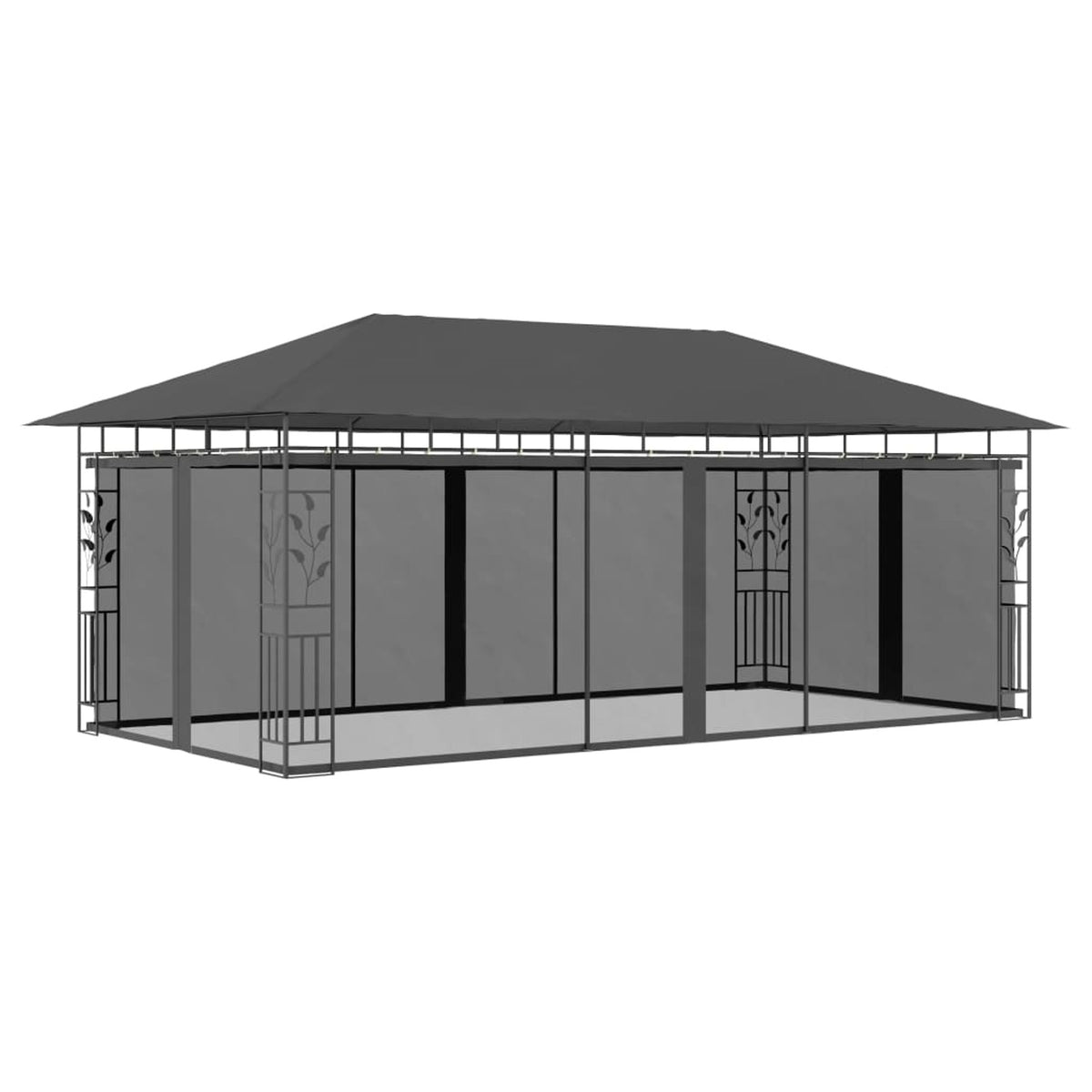 Anthracite Gazebo with Mosquito Net R723