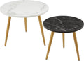 Nesting End Coffee Table Set of 2, White/Black X661