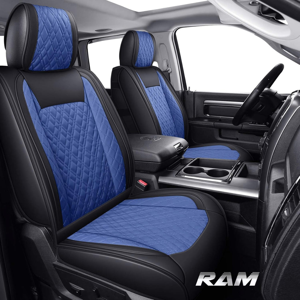 2 PCS Front Black-Red Waterproof Leather Car Seat Covers V606670
