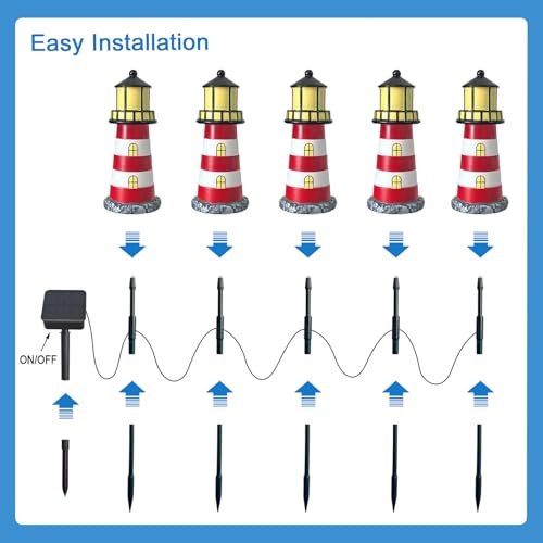 5 Pack Solar Garden Lights Outdoor Waterproof Red W699