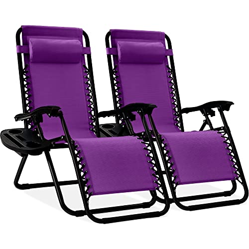 Set of 2 Black Adjustable Steel Mesh Zero Gravity Lounge Chair Recliners F473908
