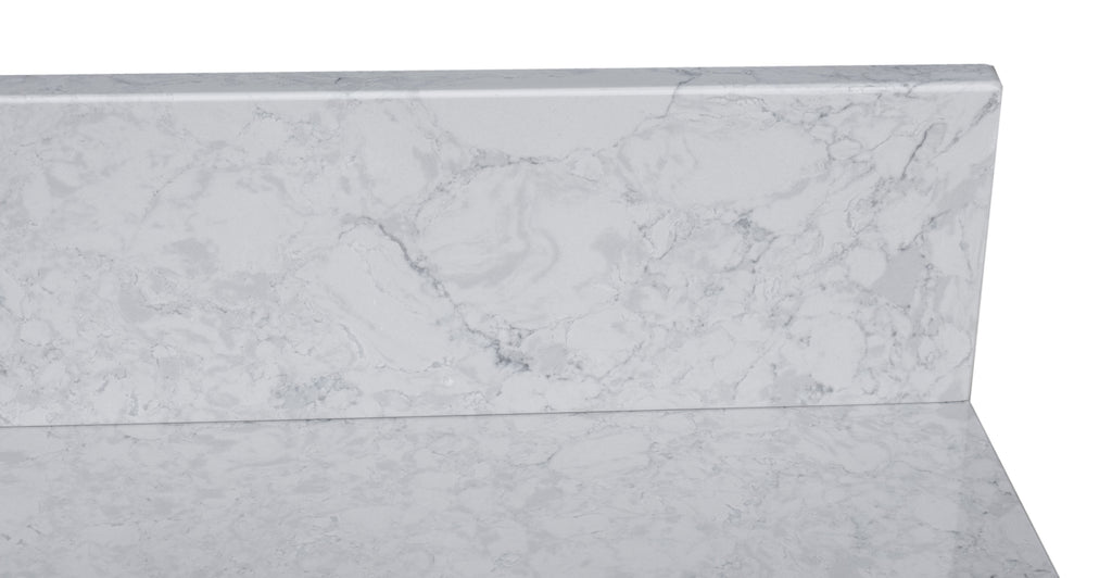 37in Grey Engineered Stone Vanity Top with Ceramic Sink P721