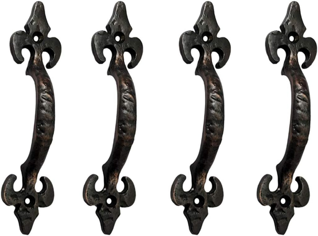 Antique Cast Iron Cabinet Pull Handles, 6.1 x 12 Pack, Matte Black W325