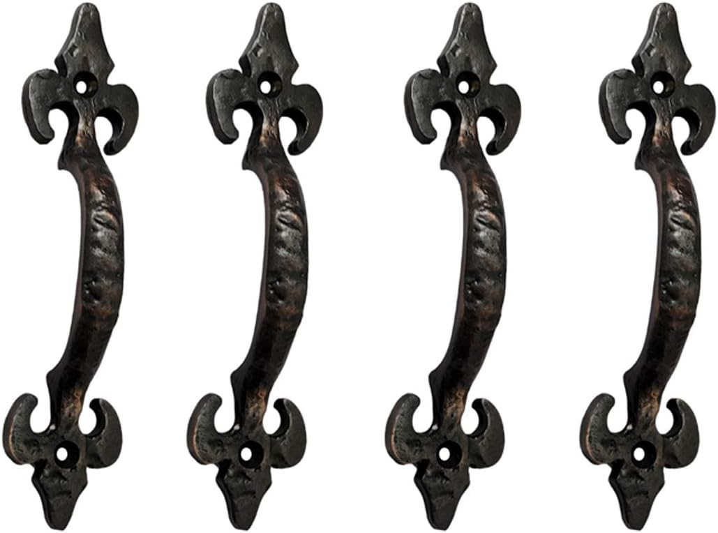 Antique Cast Iron Cabinet Pull Handles, 6.1 x 12 Pack, Matte Black W325
