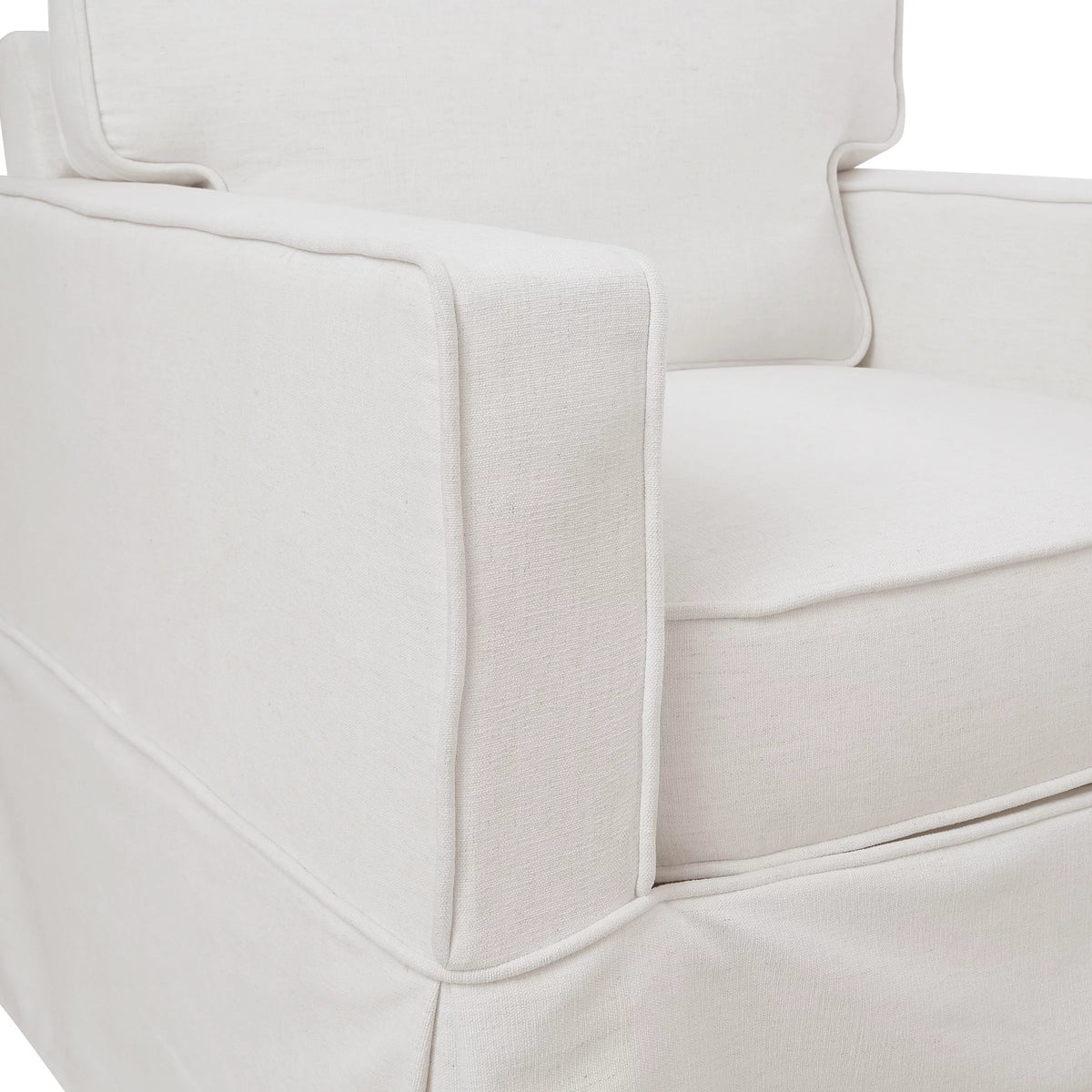 Ivory Fabric Upholstered Armchair W51605