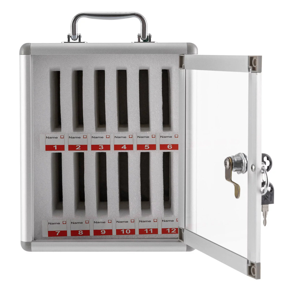 12 Slot Aluminum Alloy Cell Phones Storage Cabinet with Lock I477