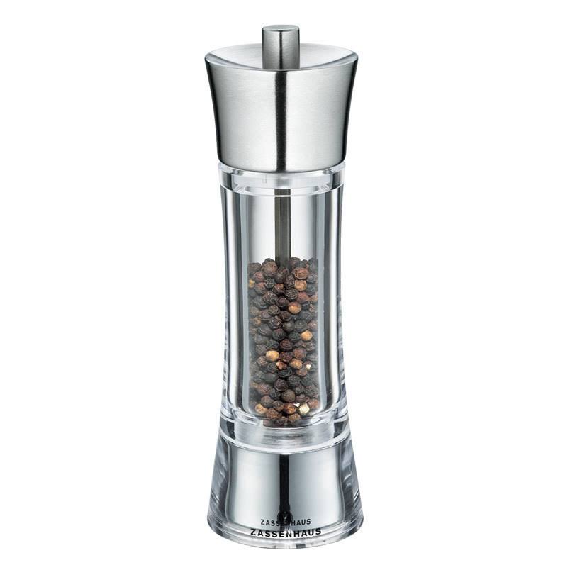 18 cm Acrylic Stainless Steel Pepper Mill G5996