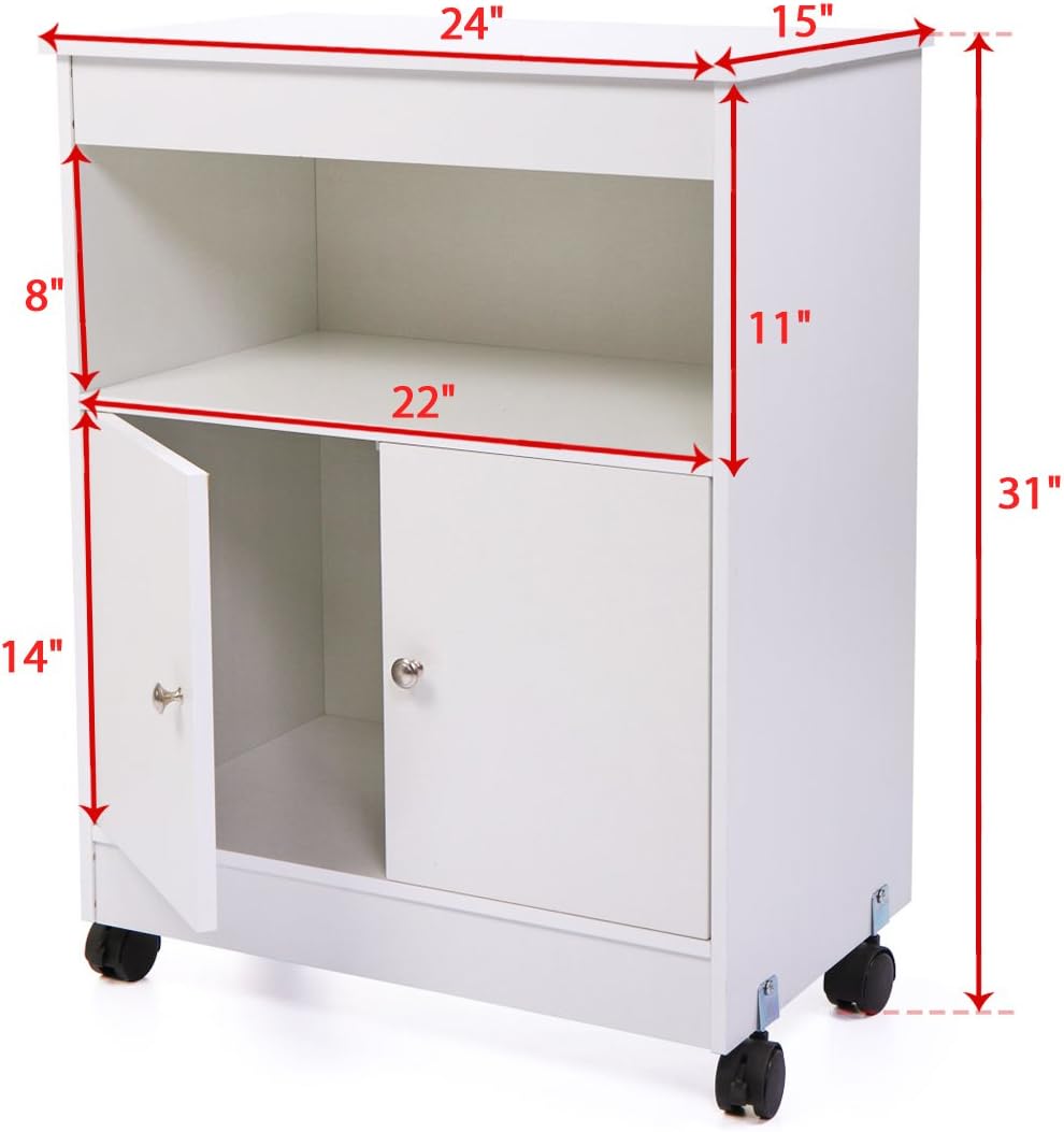 Wood Kitchen Storage Cabinet Cart Hutch Pack of 2 H495