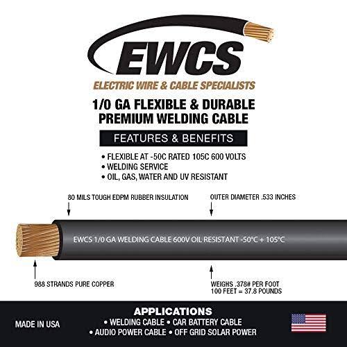 25 Feet Black Welding Cable M104