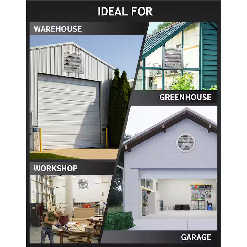 14 in. Gable Mount Attic Ventilator Fan with Adjustable Thermostat G34085