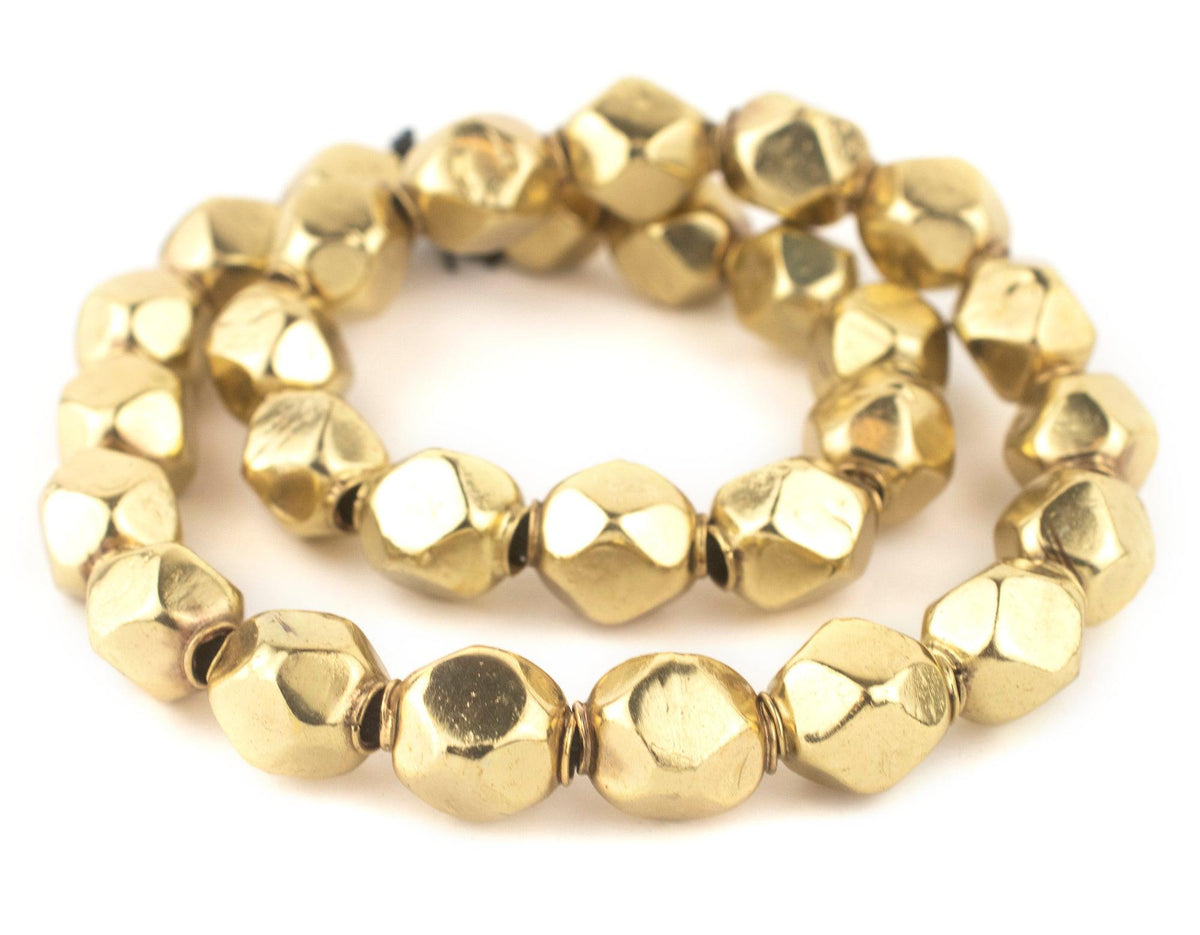 Brass Diamond Cut Hollow Tribal Beads (18mm) P96743