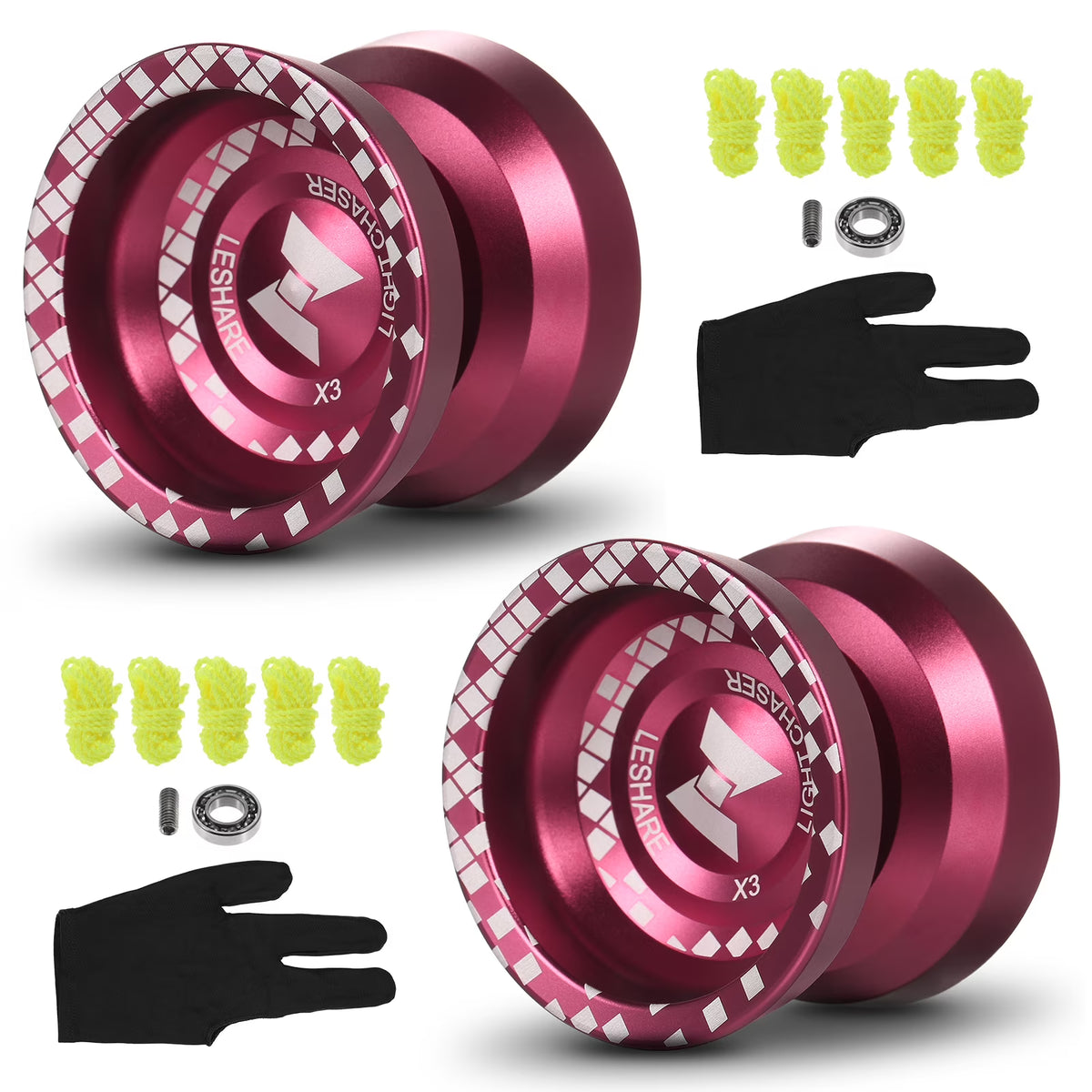 2 Pack Aluminum Alloy Responsive YoYo with Unresponsive Bearing Y4076