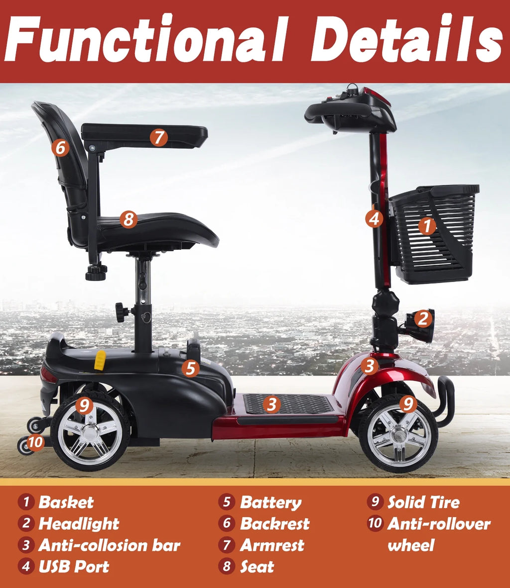4 Wheel Electric Powered Mobility Scooter V648