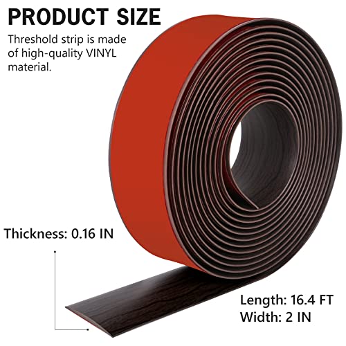 16.4Ft Self Adhesive Vinyl Floor Transition Strip Light Brown O318751