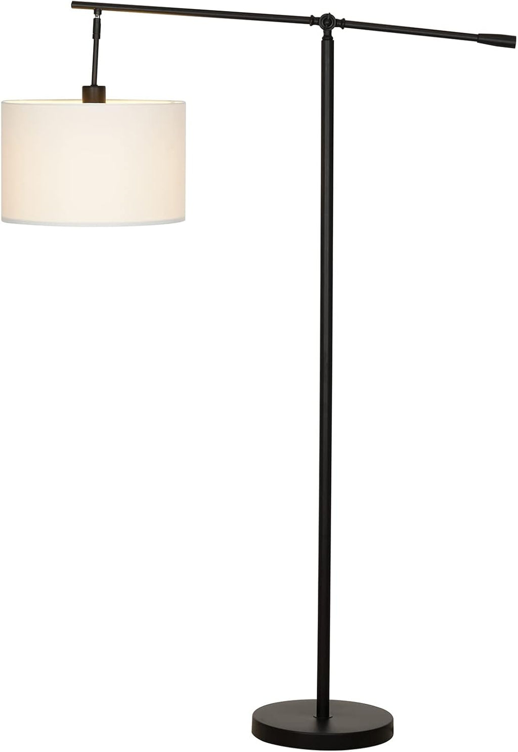 Modern Over The Sofa Counterbalance Floor Lamp with Diffuser, Semi-Gloss Black U55374