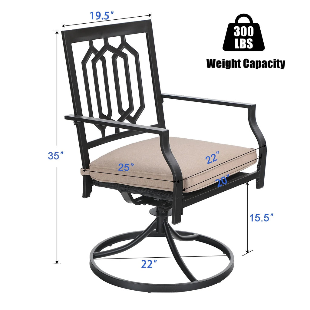 5-Piece Outdoor Patio Dining Set with Steel Frame V250801
