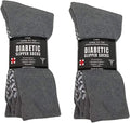Diabetic Non Skid Slipper Socks with Gripper Bottoms 6 Pack H526