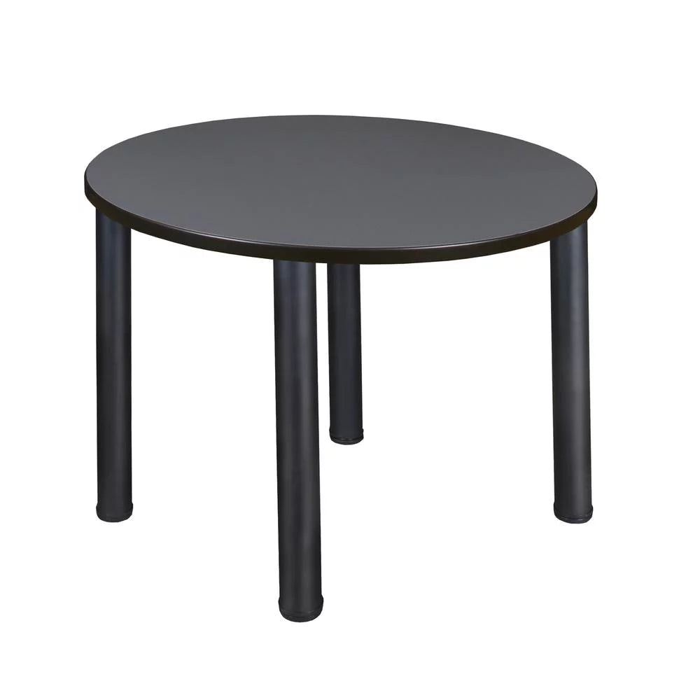 36" Round Breakroom Table Grey Black K1397
