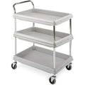 Polymer Utility Cart with 4 Swivel Casters, 3 Shelves, 400 lb. Total Capacity Y824844